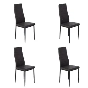 Herland Dining Chair (Set of 4) Dark Brown / Black