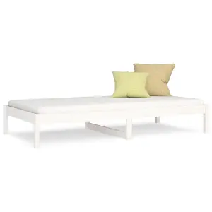 Berkfield Day Bed White 90x190 cm Single Solid Wood Pine