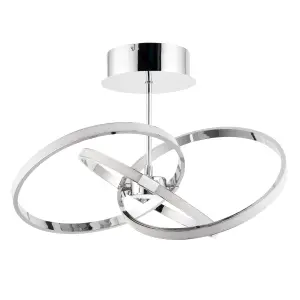 Endor Acrylic, aluminium & metal Chrome effect 3 Lamp LED Ceiling light