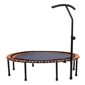 48in Bungee Cords Foldable Round Trampoline with Adjustable T-Handle Bar in Orange