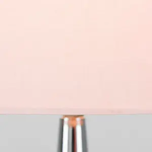 Chasse Metal Table Lamp (Set of 2) Chrome Base / Dusky Pink Shade / Not Included