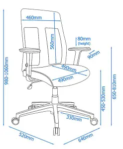 Laguna Office Chair with wheels in grey