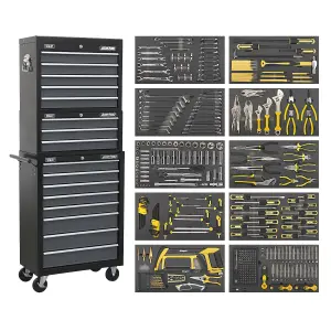 Sealey Tool Chest Combo 16 Drawer & 420 Pieces Tool Kit Black/Grey AP35TBCOMBO