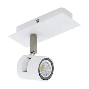 Wall Light Colour White Satin Nickel Shades & Back Plate Bulb GU10 1x5W Included