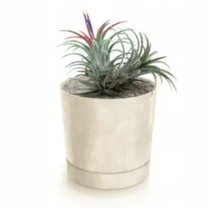 Plant Pots Indoor Outdoor Plastic Flowerpot Small Medium Large Tubo 5 Colours Cream 30cm