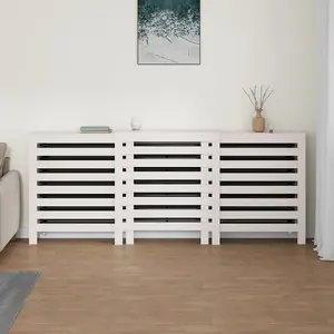 Radiator Cover White 210x21x85 cm Solid Wood Pine