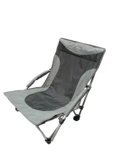 Vanilla Leisure Ocean Low Folding Beach Chair Charcoal for Camping, Fishing & Festivals