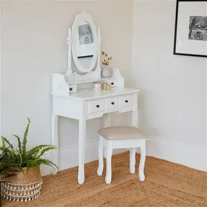 Naia Dressing Table With Mirror Etta Avenue Colour: White