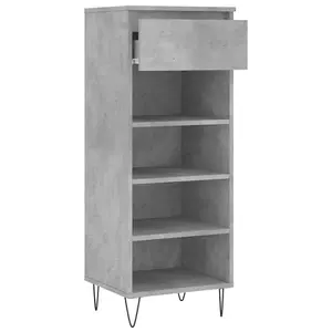 Berkfield Shoe Cabinet Concrete Grey 40x36x105 cm Engineered Wood