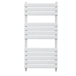 Rinse Flat Panel Bathroom Heated Towel Rail Ladder Radiator Warmer -1200x600mm White