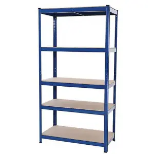 FSC Certified Rapid Racking Budget Shelving 450mmd 5 Chipboard Blue