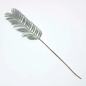 Homescapes Glitter Palm Leaf Single Stem