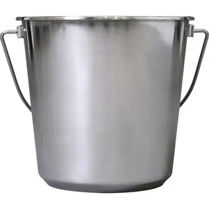 Durable 12L Stainless Steel Mop Bucket with Carry Handle for Home and Industrial Use