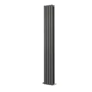 Right Radiators 1600x236mm Vertical Double Oval Column Designer Radiator Anthracite