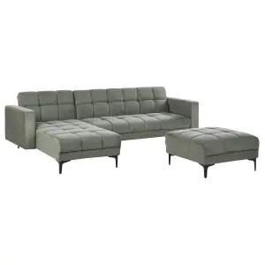 Right-Hand Corner Sofa with Ottoman ALNES Dark Green Right Hand