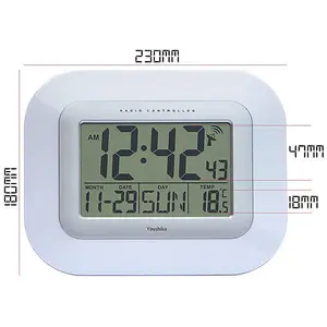 Radio Controlled LCD Wall Mountable and Desk Clock - YC8020