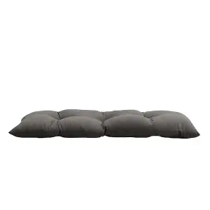 Outdoor Dark Grey Rectangular Garden Sofa Tufted Bench Seat Cushion