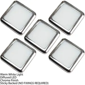 Square LED Plinth Light Kit 5 WARM WHITE Spotlights Kitchen Bathroom Floor Panel