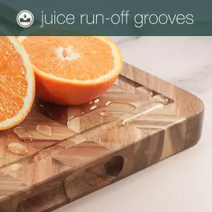 Woodluv Chopping Board, Chopping Boards for Kitchens, Strong, Durable Serving Board,  Acacia Wood Cutting Board.