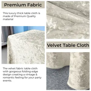 Diamond Velvet Rectangle Tablecloth, Champagne , 70 Inch x 144 Inch