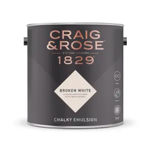 Craig & Rose 1829 Broken White Chalky Emulsion paint, 2.5L