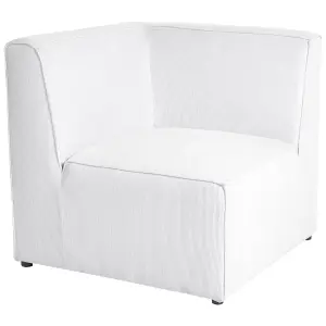 Right Hand 3 Seater Modular Jumbo Cord Corner Sofa with Ottoman Off White LEMVIG