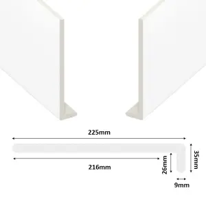 Window Sill Cover Board Plastic uPVC Window Cill Capping (L)1.25m (W)225mm (T)9mm