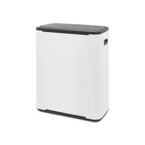 Brabantia Bo 30 Litre + 30 Litre Touch Bin with Two Inner Buckets White / 60