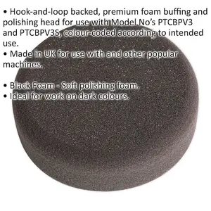 Premium Buffing and Polishing Foam Head - 150mm x 50mm with Hook-and-Loop Attachment