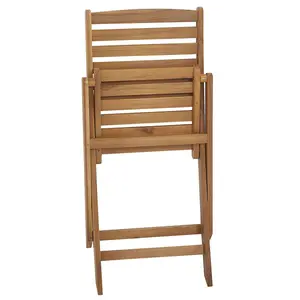 Set of 6 Garden Chairs TOLVE Acacia Wood Light Wood