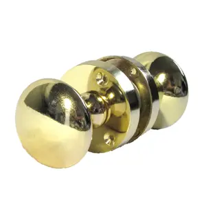 Door Knobs Round Victorian Mortice Knob Sprung - Brass Escutcheon Key Lock Pack 56mm