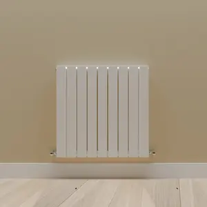 Horizontal White Double Flat Panel Radiator (H) 600 mm x (W) 612 mm, 3044 BTU.