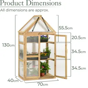 Cold Frame Garden Greenhouse Wooden Polycarbonate Lean To Growhouse Natural