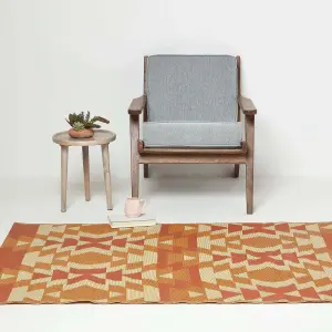 Homescapes Anya Aztec Orange Outdoor Rug, 150 x 240 cm