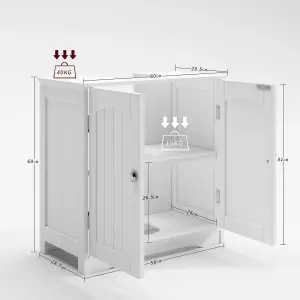 MCC Direct Undersink Bathroom Cabinet with shelves Colarado White