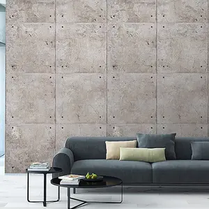 Grandeco Industrial Concrete Block 3 Lane Repeatable Wallpaper Mural 159 x 280cm