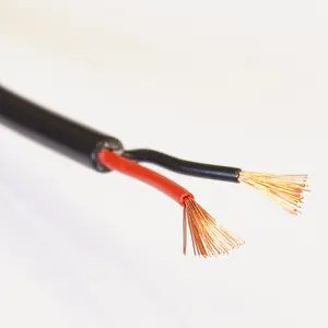 12v 24v Automotive 2 Core Round Twin Thin Wall Wiring Red Black Wire Cable 0.75mm 14 AMP (20 Metres Coil)