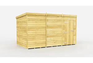 12 x 7 Feet Pent Shed - Single Door Without Windows - Wood - L214 x W358 x H201 cm