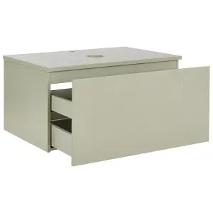 Bathroom Wall Mounted Cabinet 80 x 52 cm Green ALZIRA