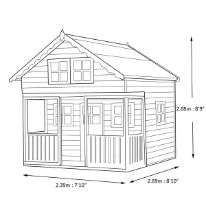 Shire 8x9 ft Lodge Whitewood pine Playhouse - Assembly service included