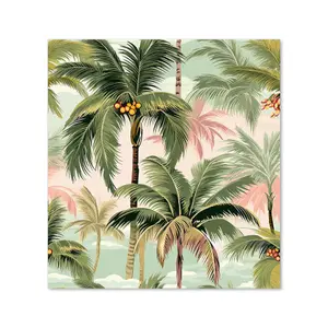 Palm Trees Pattern Premium Glass Kitchen Splashback W700mm x H650mm