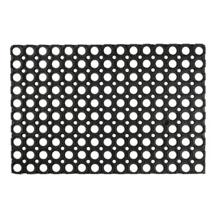 Nicola Spring - Heavy Duty Rubber Door Mat - Black 40cm W x 60cm L