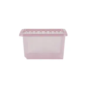 Wham 5 Piece Multisize Crystal Stackable Plastic Storage Box & Lid Set Tint Dusky Orchid