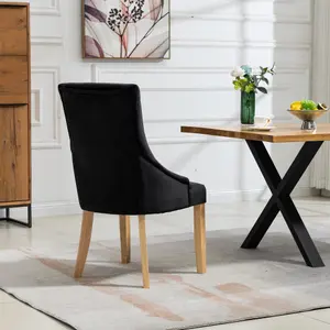 Ravenna Velvet Dining Chairs - Set of 2 - Black