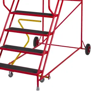 14 Tread HEAVY DUTY Mobile Warehouse Stairs Anti Slip Steps 4.15m Safety Ladder