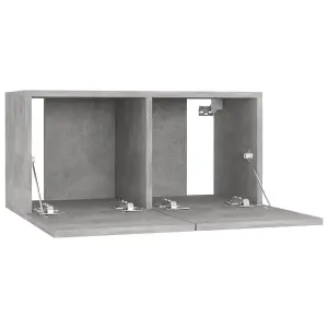 Berkfield Hanging TV Cabinets 3 pcs Concrete Grey 60x30x30 cm