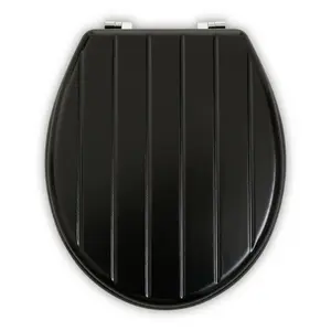 Maison by Premier Brooks Black Panel Effect Toilet Seat