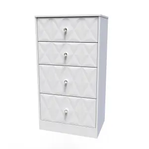 San Jose Ready assembled White 4 Drawer Chest (H)1063mm (W)746mm (D)395mm