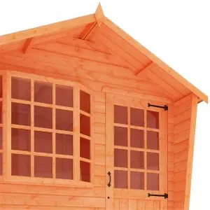 8ft x 8ft (2.35m x 2.35m) Wooden Bay Window Tongue and Groove APEX Summerhouse (12mm T&G Floor + Roof) (8 x 8) (8x8)