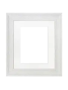 Scandi Limed White Frame with White Mount for Image Size 18 x 12